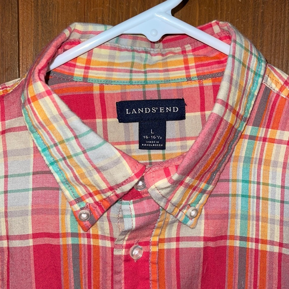 Lands End M’s Large button down shirt, light